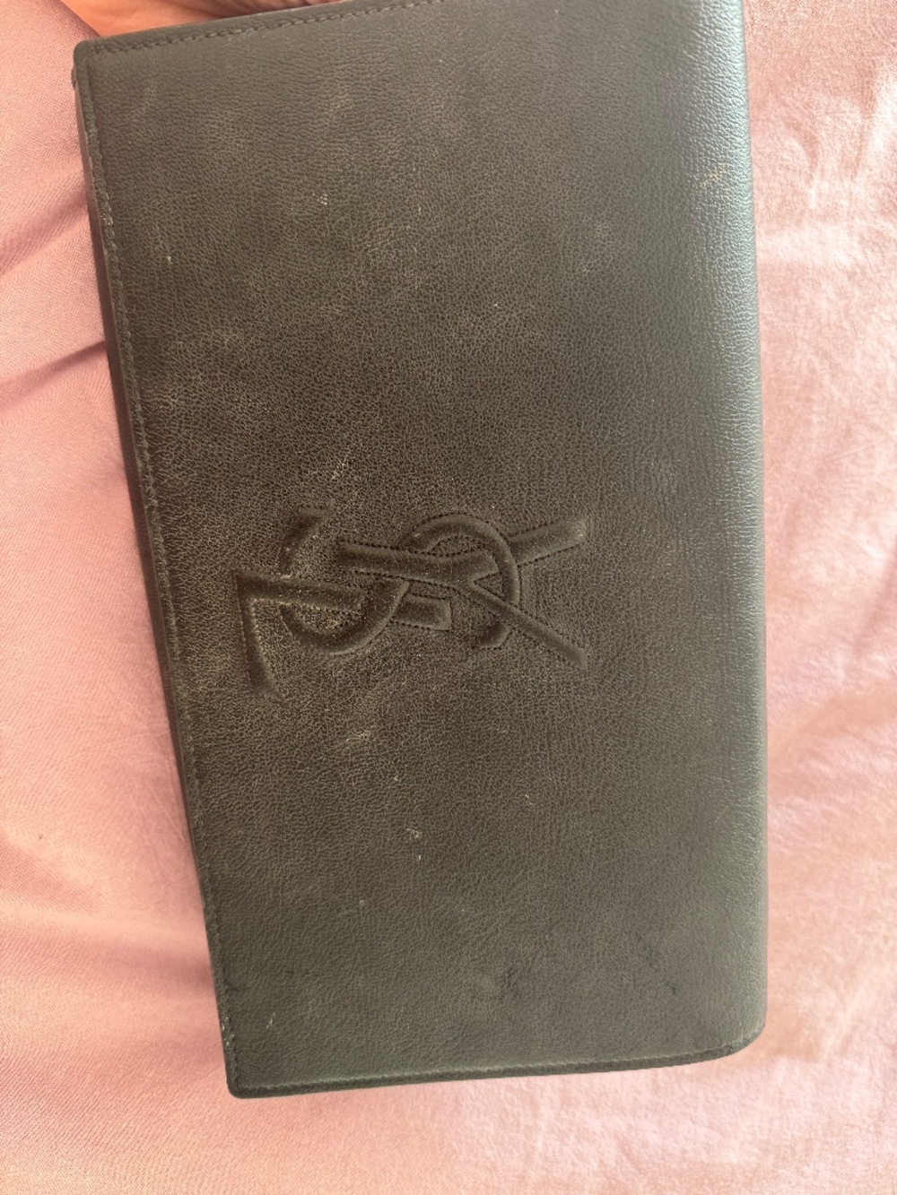 Authentic Saint Laurent YSL Clutch Black Leather Used Condition